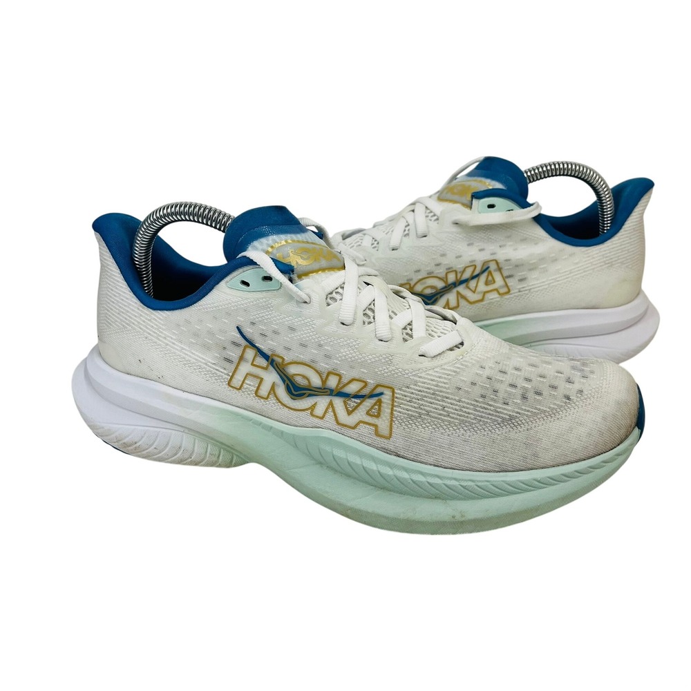 Hoka Mach 6 Running Shoes Mens 8D White Frosting 1147790 FTG Athletic Sneakers